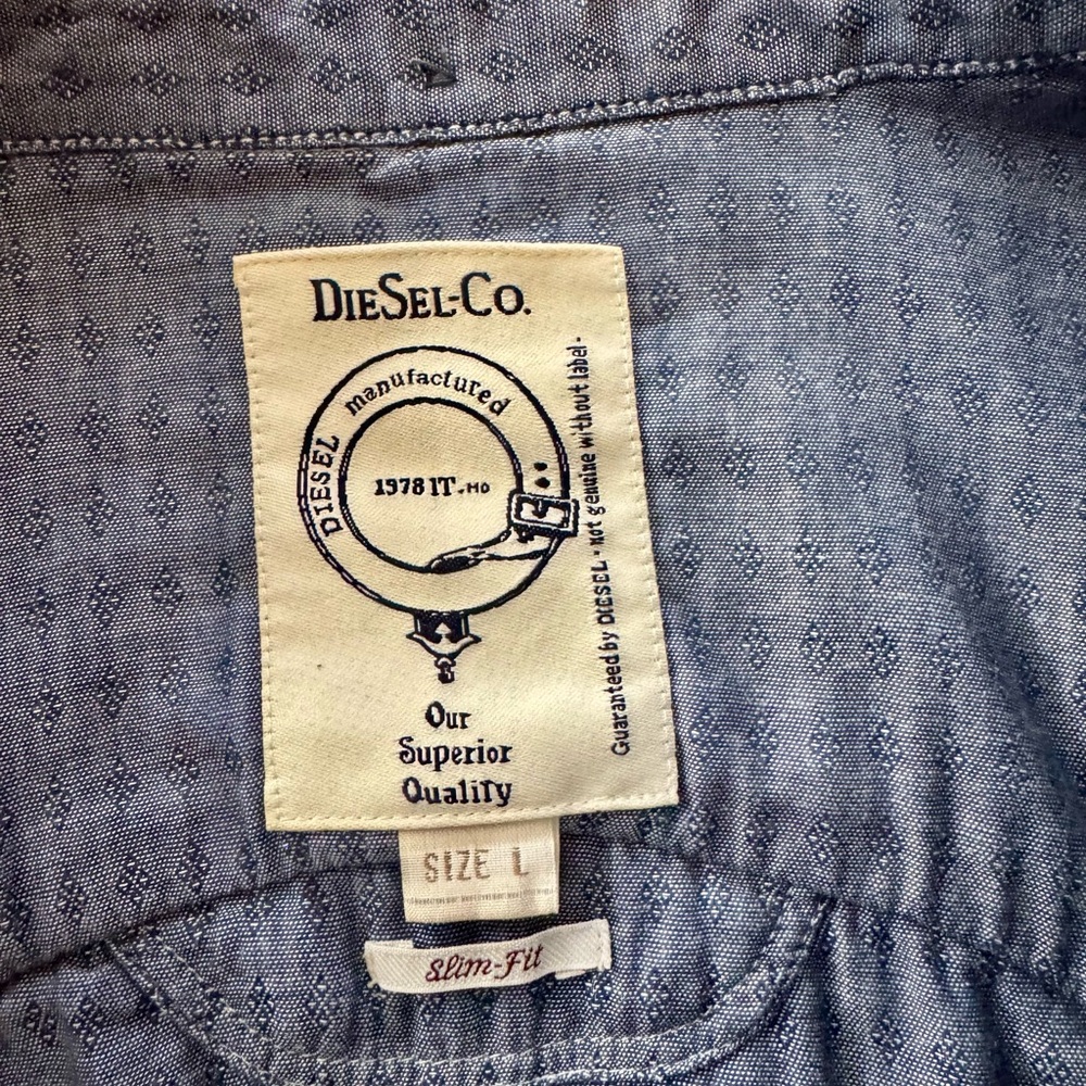 Diesel Men's Striped Gray Shirt size L - Picture 6 of 10